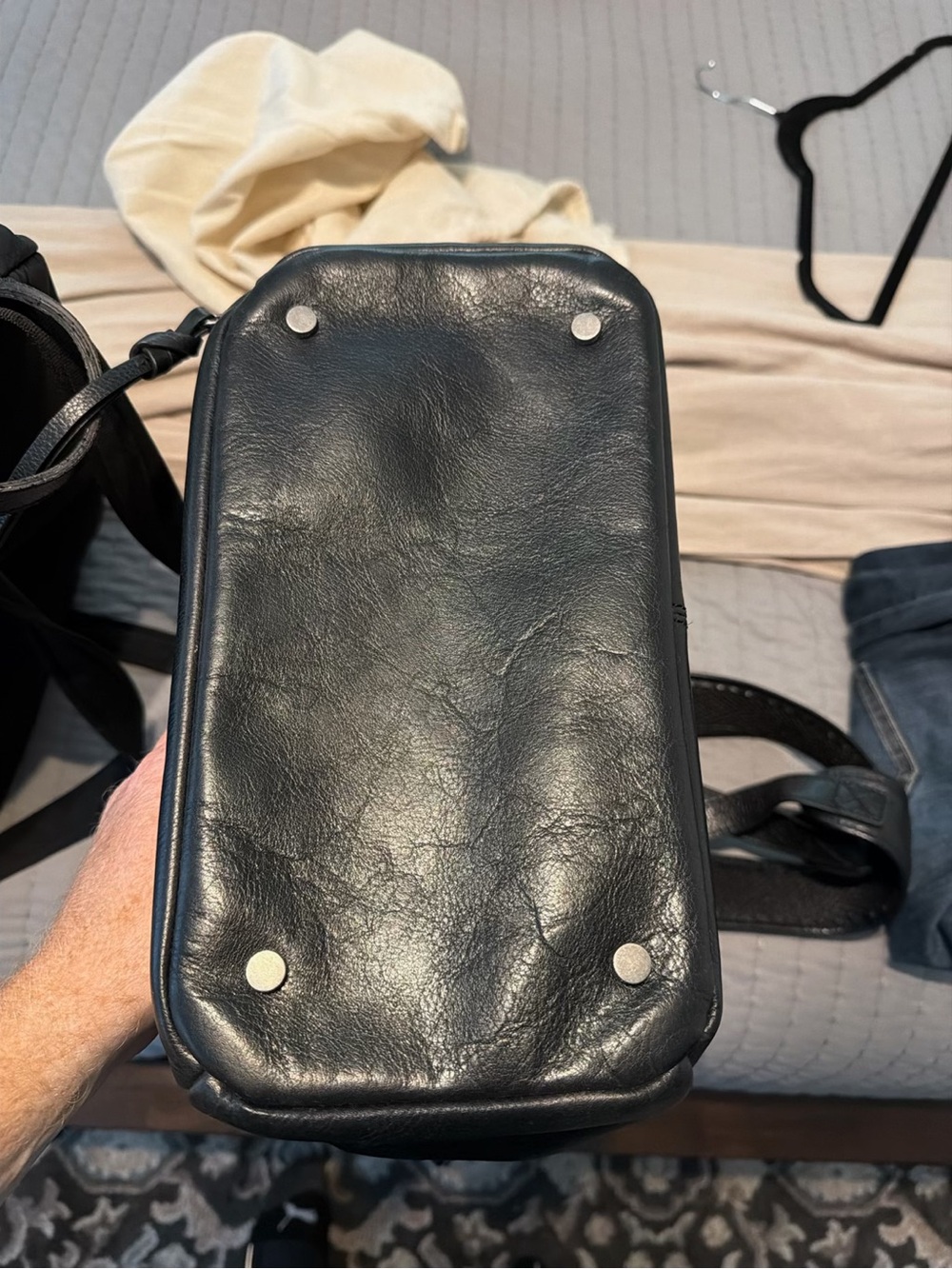 Azaria luxe la mere’ original size Black leather backpack - Picture 6 of 6